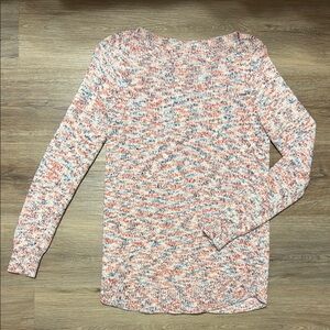 LOFT Multicolor Pink Blue Red White Knit Boat Neck Sweater NEW WITHOUT TAGS